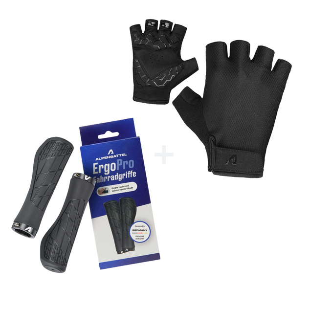 Gepolsterte Sommerhandschuhe & ErgoPro Fahrradgriffe