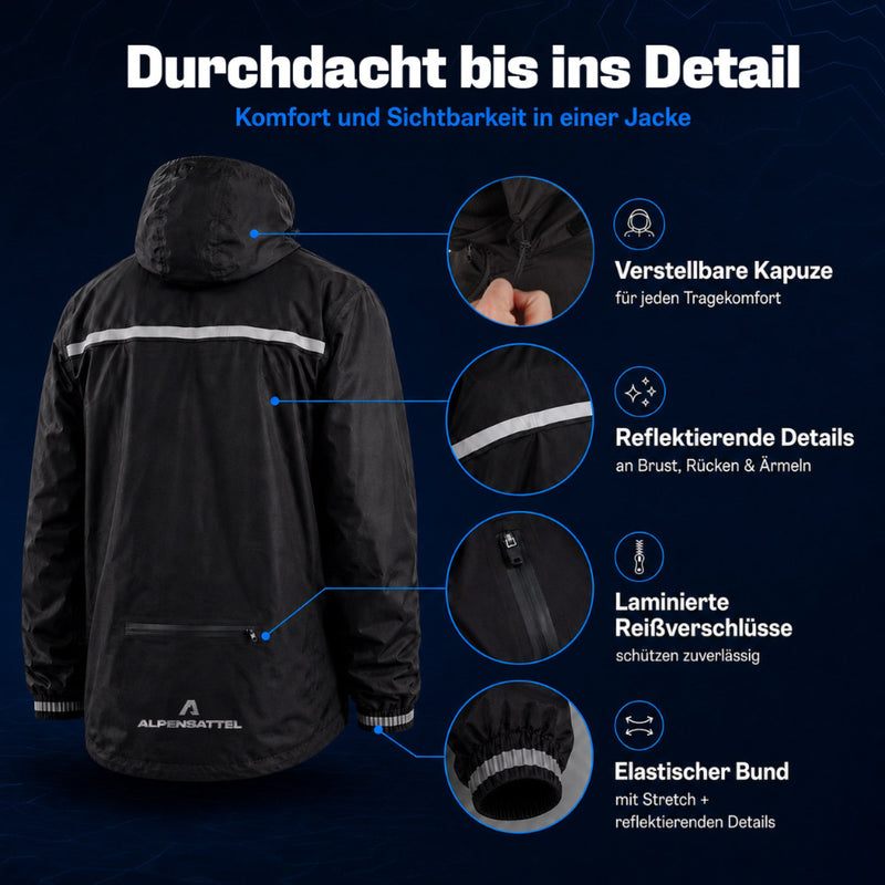 Alpensattel Rainshield - Wasserdichte Regenjacke - Alpensattel.de