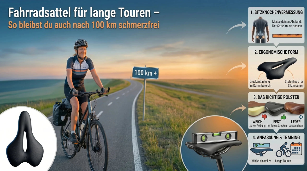 Fahrradsattel für lange Touren – So bleibst du auch nach 100 km schmerzfrei - Alpensattel.de