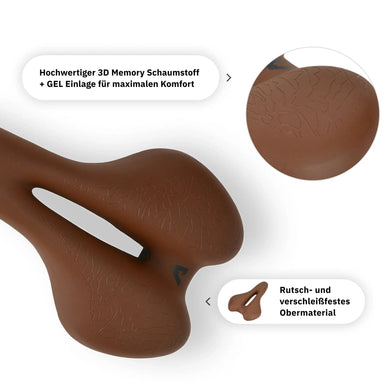 Alpensattel Sport+ Braun 3D Memory