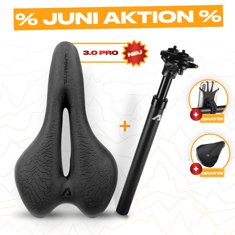 Alpensattel Sport PRO Bundle M – Sattel, Federstütze & …