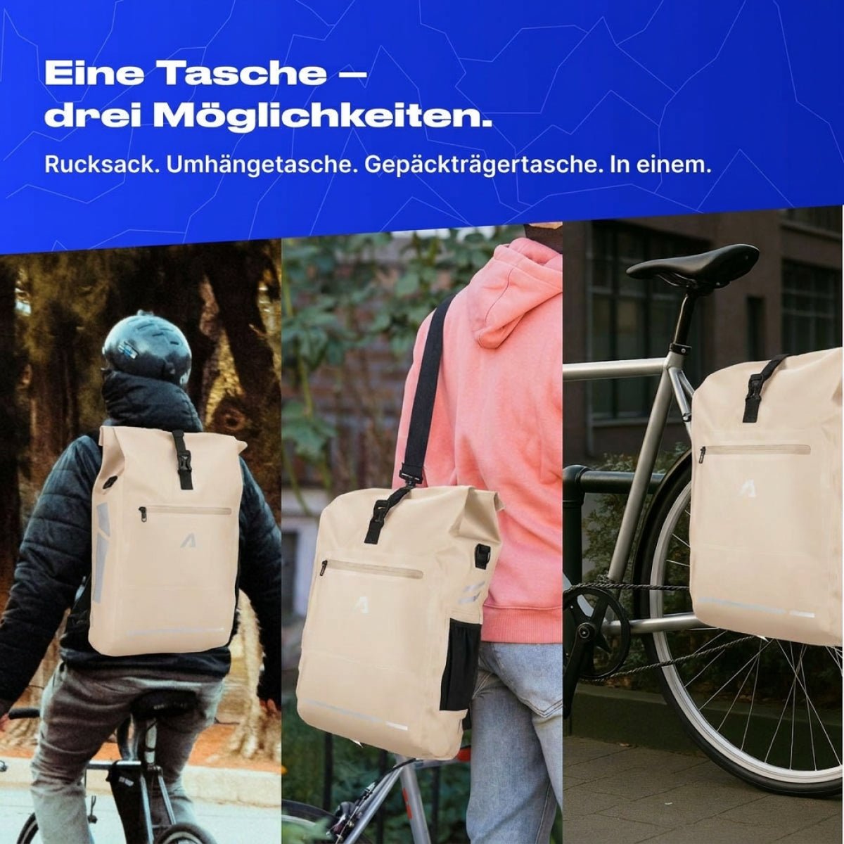 Alpensattel 3 in 1 Fahrradtasche - Alpensattel.de