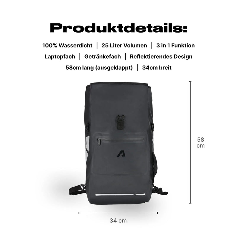 fahrradtasche 3 in 1 wasserdicht Alpensattel 3 in 1 Fahrradtasche