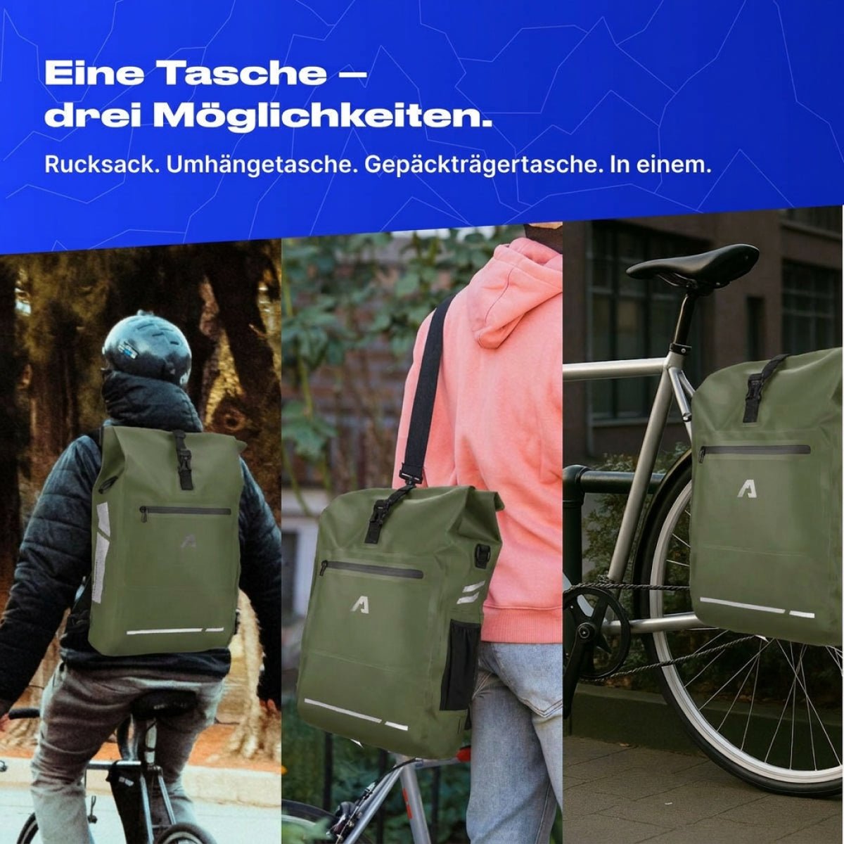 Alpensattel 3 in 1 Fahrradtasche - Alpensattel.de