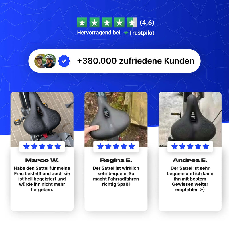 trustpilot fahrrad xxl Alpensattel Komfort+ | AIR Federung bis 150kg