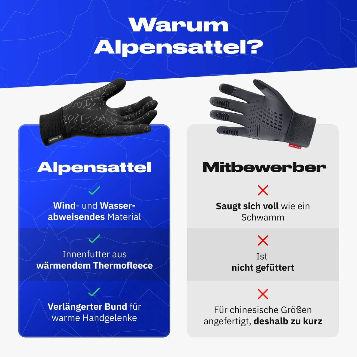 Komfort+ & Thermo Handschuhe 2.0 & Schlauchschal - Alpensattel.de