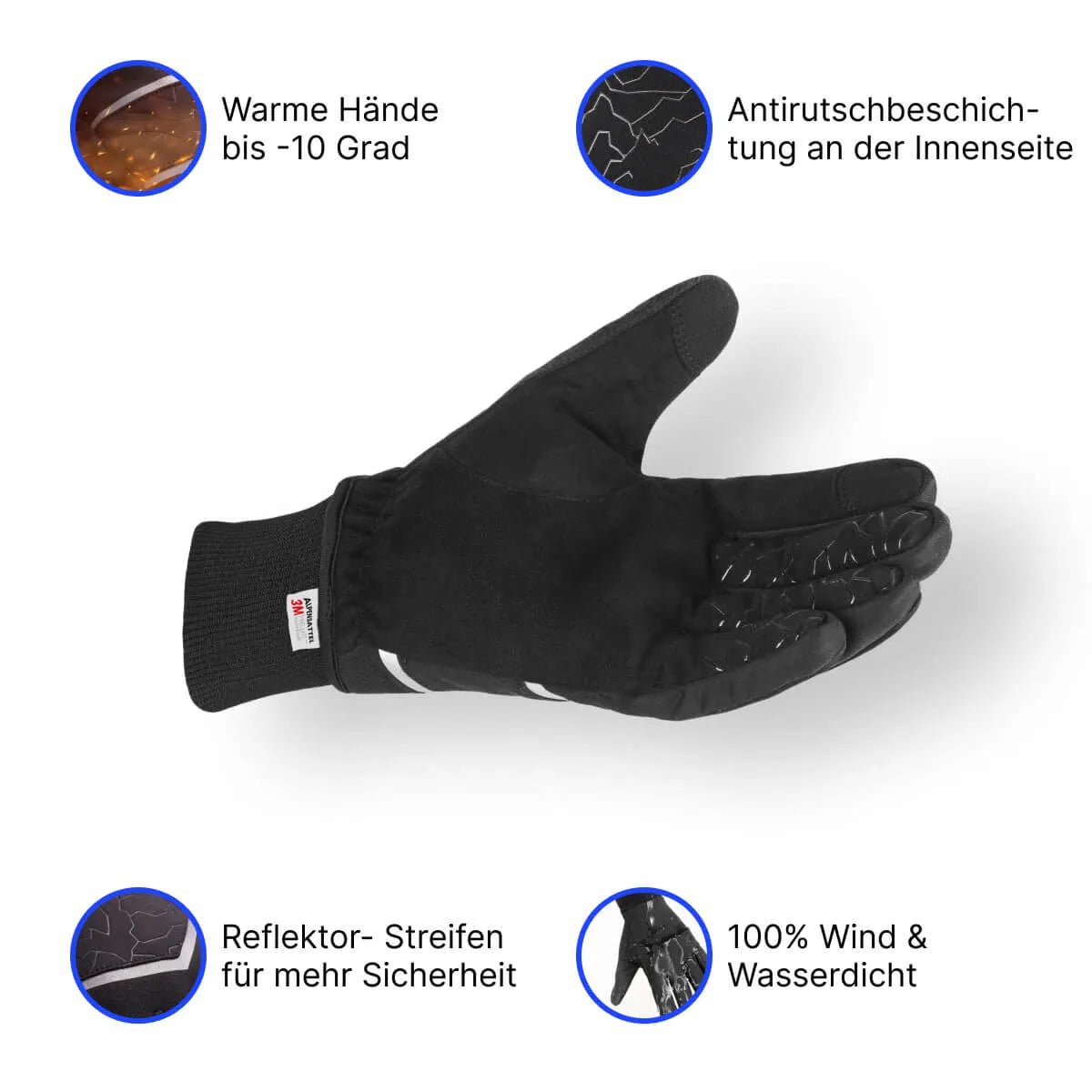 fahrradhandschuhe mit reflektoren PolarTherm Winter Handschuhe – Fahrradhandschuhe für den Wi…