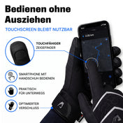 PolarTherm 2.0 in Schwarz: Smartphone mit Touchscreen-Zeigefinger bedienen