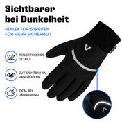 Thermo Handschuhe 3.0 in Schwarz: Reflexionsstreifen am Handrücken für Sichtbarkeit in der Dämmerung